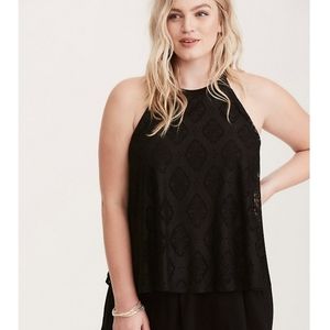Torrid Size 0 Crochet Lace Split Back Tank